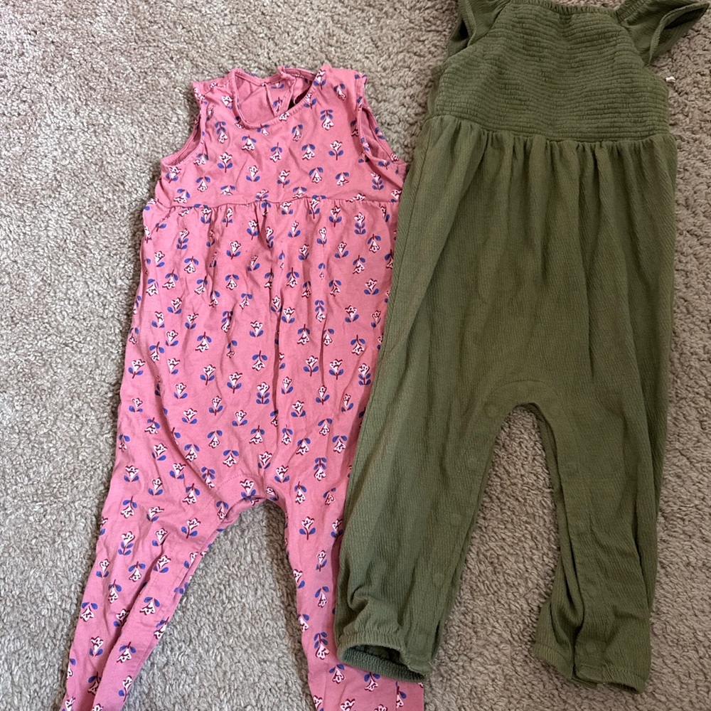 Carters Pink and Green Kids Jumpsuit Set